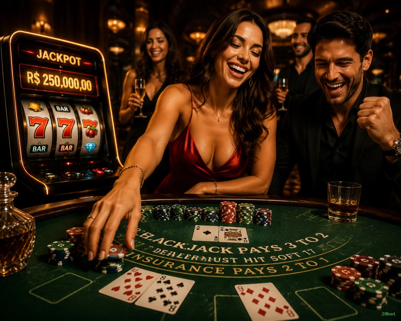 Roleta e blackjack 28bet
